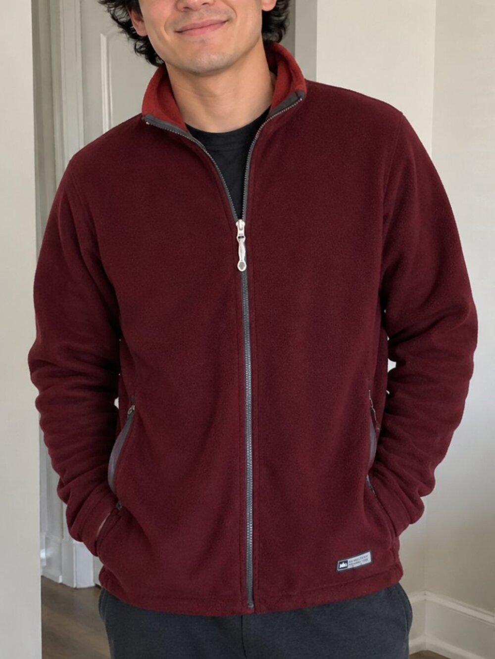 REI Full Zip Fleece Jacket Men’s XL Red Brown Active Outdoor Cozy Hiking Warm